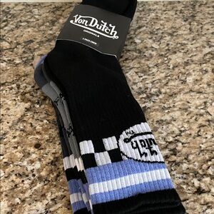 3 Pair Von Dutch Men’s Crew Socks